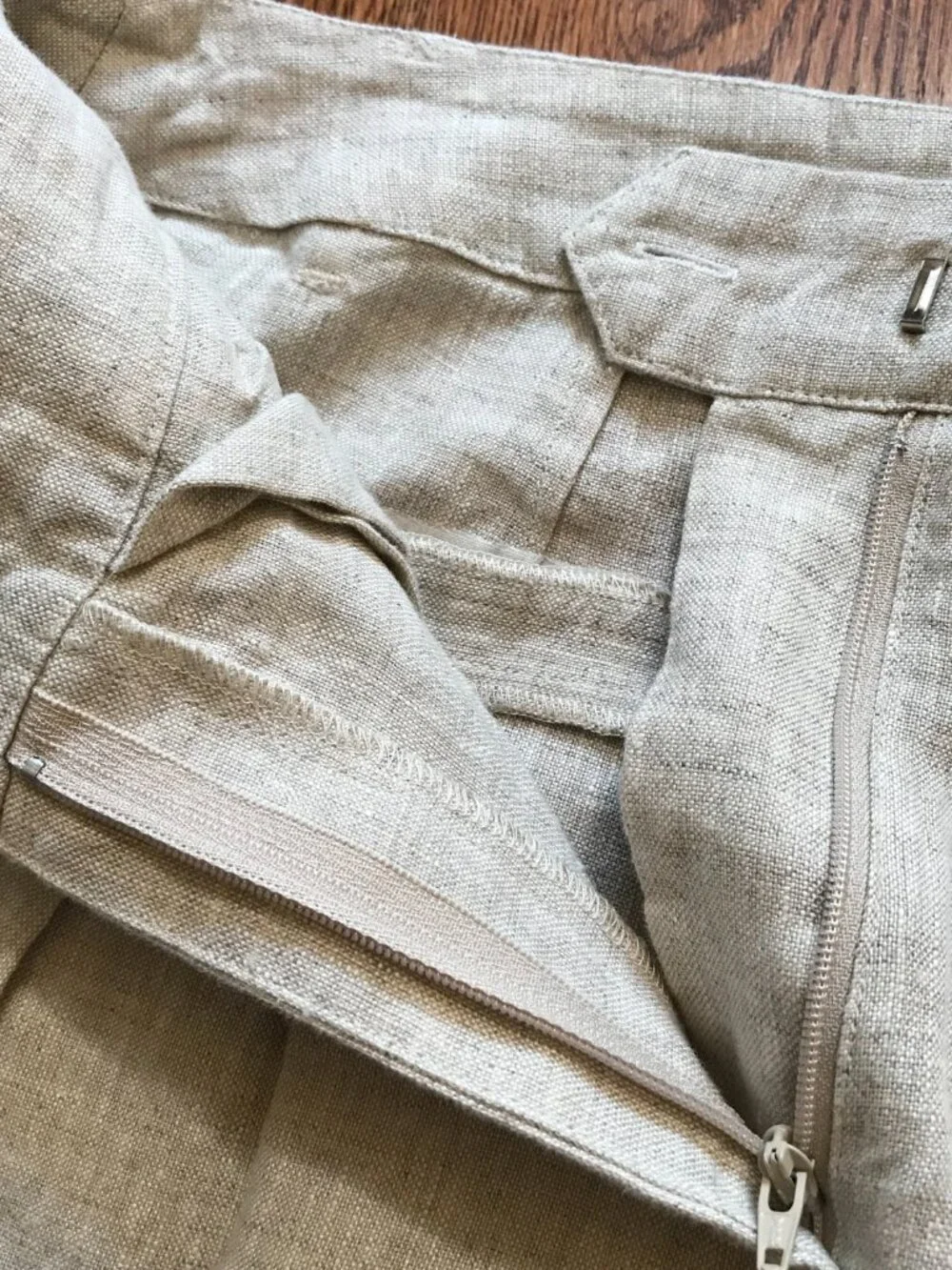Reformation Asher Linen Wide Leg Pants Womens 6 Beige Khaki Pleated High Rise